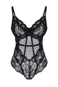 TRENDYOLMİLLA Black Lace Rope Sleeveless snaps Knitting Bodysuit .D.00005