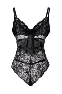 TRENDYOLMİLLA Black Lace Rope Sleeveless snaps Knitting Bodysuit .D.00005 - Image 2