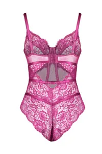 TRENDYOLMİLLA Fuchsia Lace Rope Sleeveless snaps Knitting Bodysuit .D.00005 - Image 8