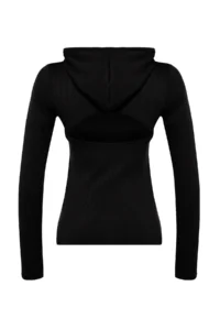 TRENDYOLMİLLA Black Ribbed Thumb and Back Window/Cut Out Detailed Knitting Sports Top/Blouse - Image 8