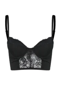 TRENDYOLMİLLA Black Micro Lace Rope Sleeveless Ekstra Dolgulu/Push-Up Bustier Knitting Bra - Image 8