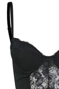 TRENDYOLMİLLA Black Micro Lace Rope Sleeveless Ekstra Dolgulu/Push-Up Bustier Knitting Bra - Image 9