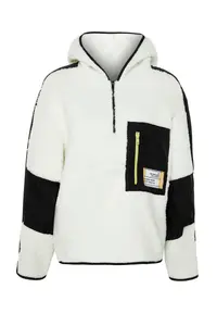 TRENDYOLMİLLA Ecru Color Blocked Parachute Material Detailed Plush Wide Pattern Knitting Sports Sweatshirt - Image 7
