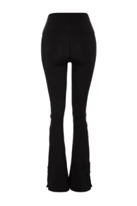 TRENDYOLMİLLA Black Shaping Hem Snap Button Detailed flared leg Yoga Knitting Sports Leggings - Image 9