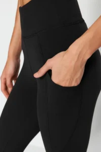 TRENDYOLMİLLA Black Brushed Soft Material Reflector Printed flared leg Yoga Knitting Sports Leggings - Image 2