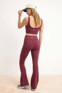 TRENDYOLMİLLA Burgundy Brushed Soft Material Reflector Printed flared leg Yoga Knitting Sports Leggings - Image 5