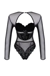 TRENDYOLMİLLA Black Lace Cut Out/Window Detailed Covered Knitting Bodysuit .D.00003 - Image 3