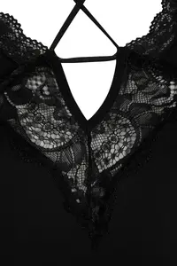 TRENDYOLMİLLA Black Micro Lace Piping Detailed Rope Sleeveless Knitting Bodysuit .D.00004 - Image 8
