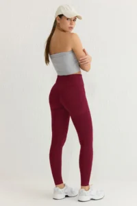 TRENDYOLMİLLA Burgundy seamless/Seamless Push Up Full Size Knitting Sports Leggings