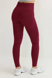 TRENDYOLMİLLA Burgundy seamless/Seamless Push Up Full Size Knitting Sports Leggings - Image 3