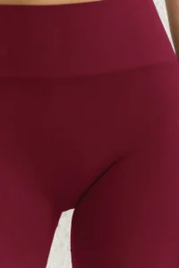 TRENDYOLMİLLA Burgundy seamless/Seamless Push Up Full Size Knitting Sports Leggings - Image 4