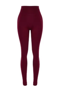 TRENDYOLMİLLA Burgundy seamless/Seamless Push Up Full Size Knitting Sports Leggings - Image 7