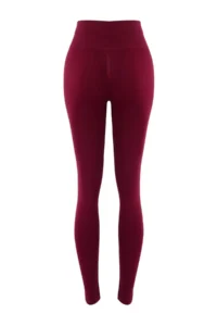 TRENDYOLMİLLA Burgundy seamless/Seamless Push Up Full Size Knitting Sports Leggings - Image 8
