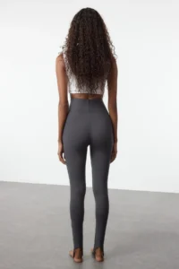 TRENDYOLMİLLA Dark Anthracite Brushed Soft Material Fuzo Full Size Yoga Knitting Sports Leggings - Image 4