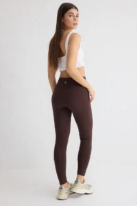 TRENDYOLMİLLA Brown Soft Brushed Material Reflector Print Detailed Full Size Knitting Sports Leggings - Image 6