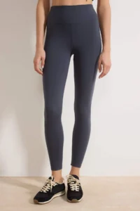 TRENDYOLMİLLA Anthracite Soft Brushed Material Reflector Print Detailed Full Size Knitting Sports Leggings - Image 3