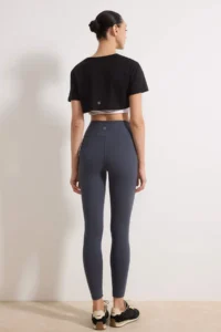TRENDYOLMİLLA Anthracite Soft Brushed Material Reflector Print Detailed Full Size Knitting Sports Leggings - Image 6