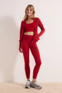 TRENDYOLMİLLA Rejection Soft Brushed Material Reflector Print Detailed Full Size Knitting Sports Leggings