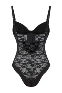 TRENDYOLMİLLA Black Lace Window/Cut Out Detailed Knitting Bodysuit .D.00002 - Image 7