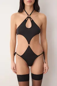TRENDYOLMİLLA Black Binding Detailed Micro Fitted Knitting Bodysuit .D.00018 - Image 3