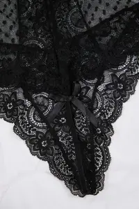 TRENDYOLMİLLA Black Tulle Fitted Polka Dot Bodysuit .D.00021 - Image 6
