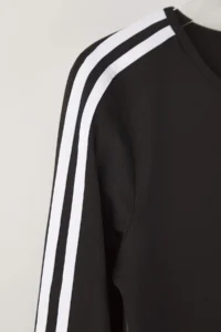 TRENDYOLMİLLA Black Scuba Material Stripe Detailed Knitting Sports Top/Blouse - Image 6