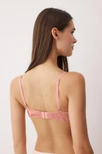 TRENDYOLMİLLA Dusty Rose 100% Cotton Ribbed Lace Detailed Covered Strapless Knitting Bra - Image 5