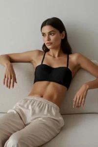 TRENDYOLMİLLA Black Micro Wireless Strapless Knitting Bra