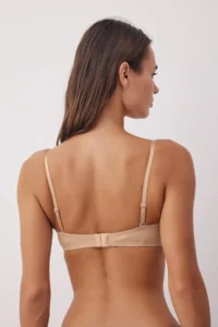 TRENDYOLMİLLA Nude Micro Lace Detailed Covered unsupported Strapless Knitting Bra - Image 5