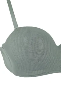 TRENDYOLMİLLA Black-Green 2 Sets Paket Cotton Ribbed underwire Covered Sleeveless Strapless Knitting Bra - Image 10