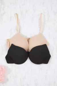 TRENDYOLMİLLA Black-Nude 2 Sets Paket Micro Push Up T-Shirt Bra Knitting Bra