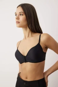TRENDYOLMİLLA Black Micro Covered T-Shirt Bra Knitting Bra - Image 3