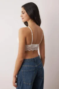 TRENDYOLMİLLA Ecru Lace Covered Bustier Knitting Bra - Image 5