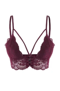 TRENDYOLMİLLA Plum Lace Covered Bustier Knitting Bra