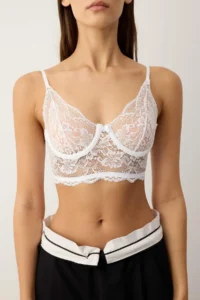 TRENDYOLMİLLA Black-White 2 Sets Lace Wireless Bustier Knitting Bra - Image 5