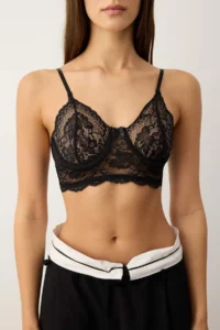 TRENDYOLMİLLA Black-White 2 Sets Lace Wireless Bustier Knitting Bra - Image 9