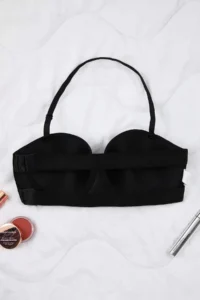 TRENDYOLMİLLA Black Micro Strapless Elastic Covered Knitting Bra - Image 3
