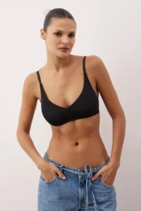 TRENDYOLMİLLA Black Ghost Seamless/Laser Cutting Without underwire Covered Micro bralette Knitting Bra
