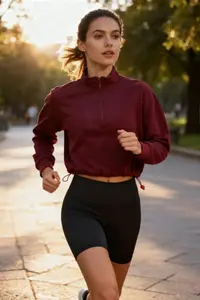 TRENDYOLMİLLA Burgundy Brushed Soft Material Sports Knitting Sweatshirt