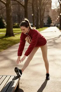 TRENDYOLMİLLA Burgundy Fleece Oversized Sports Knitting Sweatshirt - Image 3