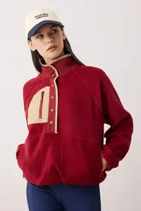 TRENDYOLMİLLA Burgundy Fleece Oversized Sports Knitting Sweatshirt - Image 4