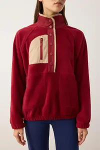 TRENDYOLMİLLA Burgundy Fleece Oversized Sports Knitting Sweatshirt - Image 6