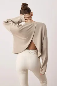 TRENDYOLMİLLA Mink Back Slit Detailed Sports Knitting Sweatshirt