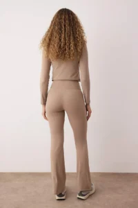 TRENDYOLMİLLA Mink Soft Brushed Material Double breasted Waist and Pocket Detail flared leg Yoga Knitting Sports Leggings - Image 5