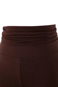 TRENDYOLMİLLA Brown Brushed Soft Material Waist folded Flare/flared leg Yoga Knitting Sports Leggings - Image 7
