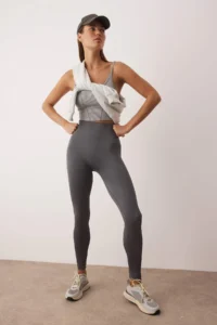 TRENDYOLMİLLA Anthracite seamless/Seamless Full Size Knitting Sports Leggings - Image 2