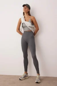 TRENDYOLMİLLA Anthracite seamless/Seamless Full Size Knitting Sports Leggings - Image 3