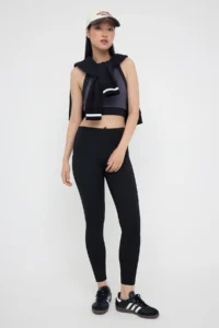 TRENDYOLMİLLA Teen Black Scuba Material Waist Binding Detailed Tam Size Knitting Sports Leggings - Image 2