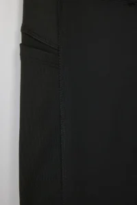 TRENDYOLMİLLA Teen Black Scuba Material Waist Binding Detailed Tam Size Knitting Sports Leggings - Image 6