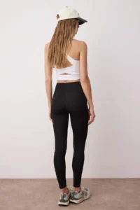 TRENDYOLMİLLA Black Scuba Material Tam Size Knitting Sports Leggings - Image 4